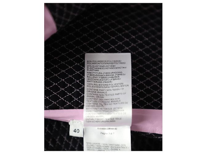 Saia acolchoada Bottega Veneta em couro rosa - vista 7