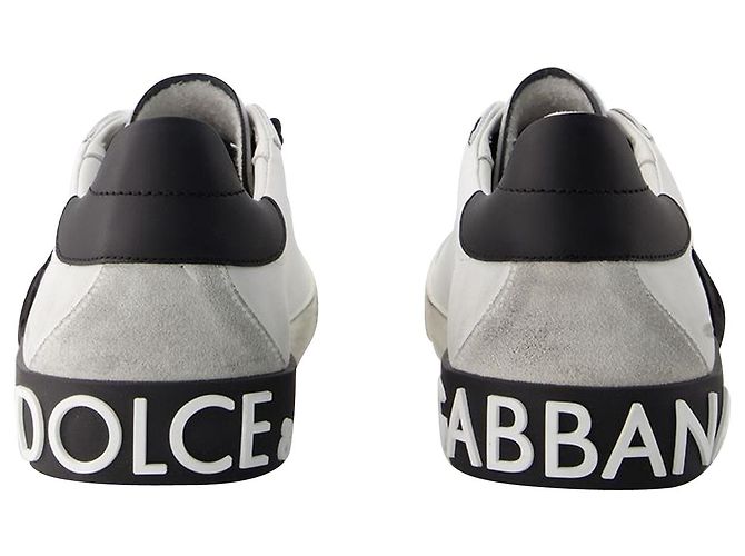 Dolce & Gabbana Sneakers Portofino - Dolce&Gabbana - Pelle - Nera/White - vista 3