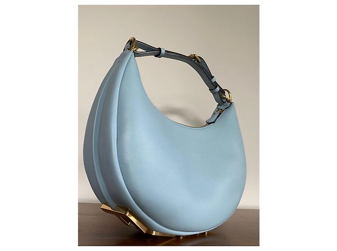 Borsa hobo Fendigraphy Fendi in pelle celeste Blu chiaro - vista 3