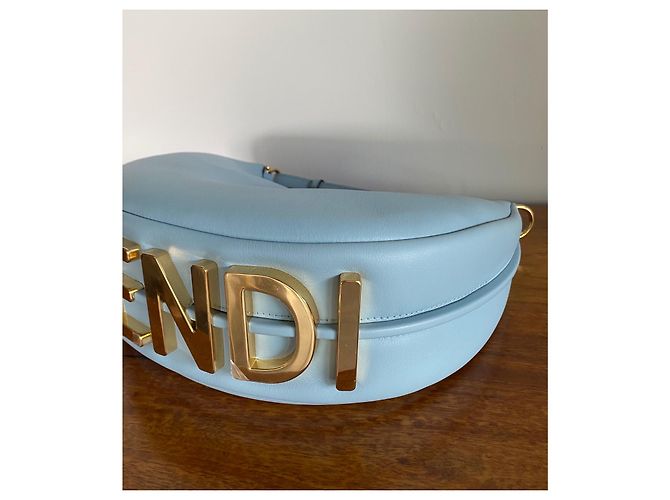 Borsa hobo Fendigraphy Fendi in pelle celeste Blu chiaro - vista 7