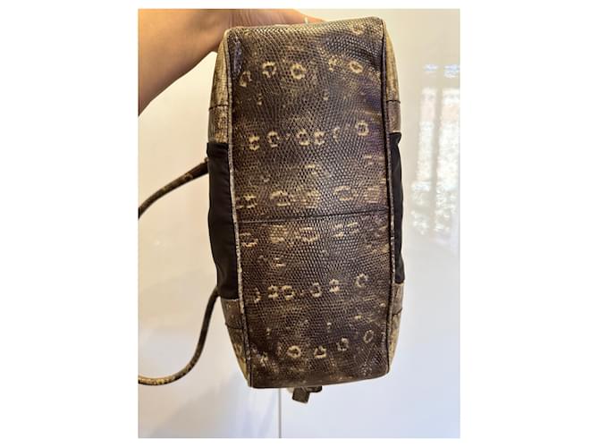Bolsa Prada de Nylon com Estampa Python Marrom Escuro Castanho escuro - vista 5
