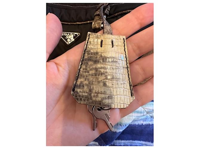 Bolsa Prada de Nylon com Estampa Python Marrom Escuro Castanho escuro - vista 7