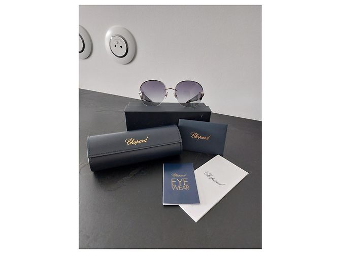 Autre Marque Occhiali da sole Chopard Montatura argento nera e verde Silver hardware - vista 5