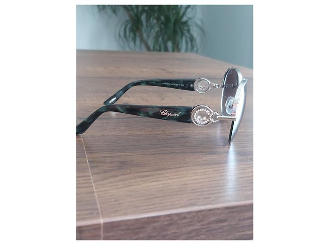 Autre Marque Occhiali da sole Chopard Montatura argento nera e verde Silver hardware - vista 7