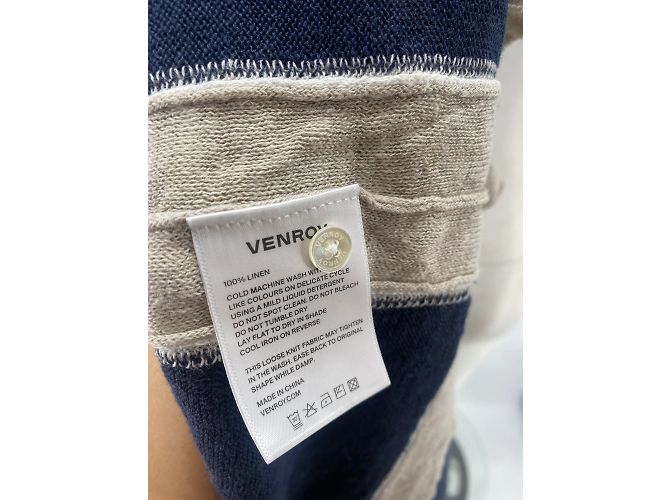 Autre Marque Venroy tops T.International L lino Azul marino - vista 5