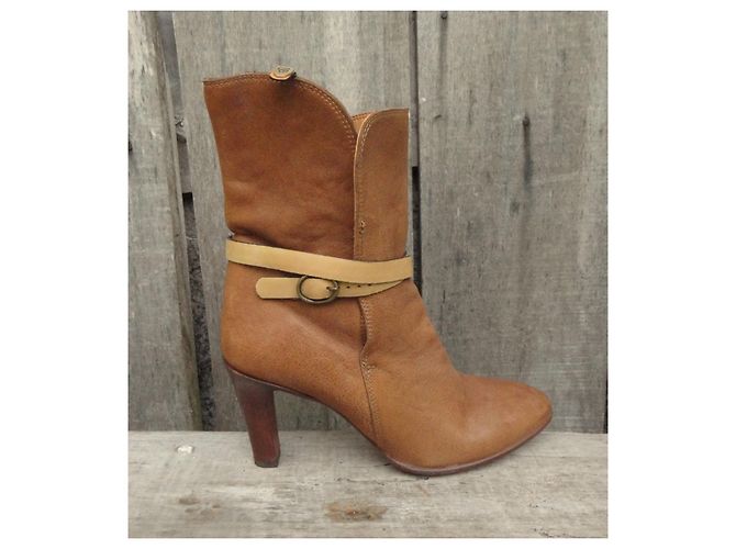 Botines Chloé de cuero marrón claro 36 - vista 2