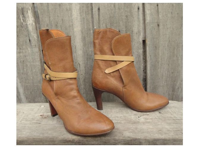 Botines Chloé de cuero marrón claro 36 - vista 4