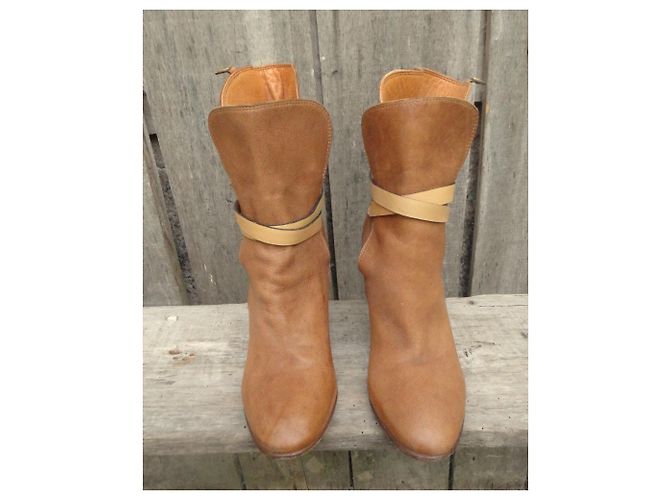 Botines Chloé de cuero marrón claro 36 - vista 5