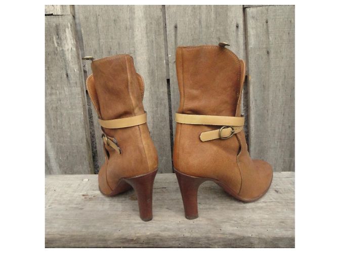 Botines Chloé de cuero marrón claro 36 - vista 6
