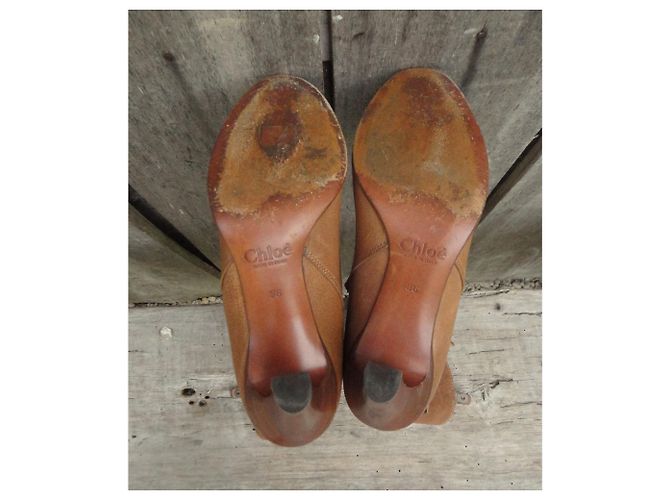 Botines Chloé de cuero marrón claro 36 - vista 7
