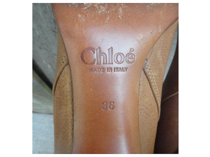 Botines Chloé de cuero marrón claro 36 - vista 8