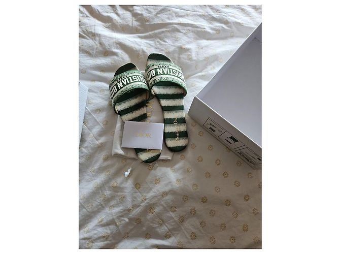 Mule Dior DWAY Florilegio verde cotone - vista 7