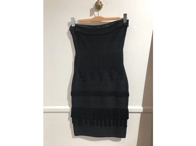 HERVE LEGER Kleider T.International S Viskose Schwarz - Ansicht 4