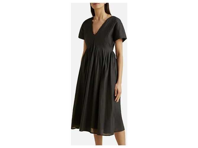 Autre Marque Merlette Zeeland Vestido de algodón negro - vista 3