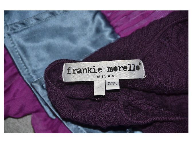 Franckie Morello Vestido midi Frankie Morello de lana turquesa y morado oscuro - vista 3