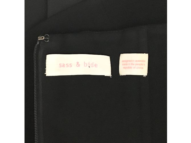 Sass & Bide – Schwarzes trägerloses Kleid mit Perlendetail und Maxi-Overlay - Ansicht 4