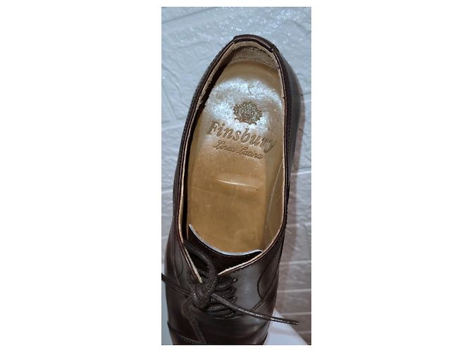 Finsbury Scarpe Oxford Cap Toe in Pelle Marrone Chiaro - vista 7
