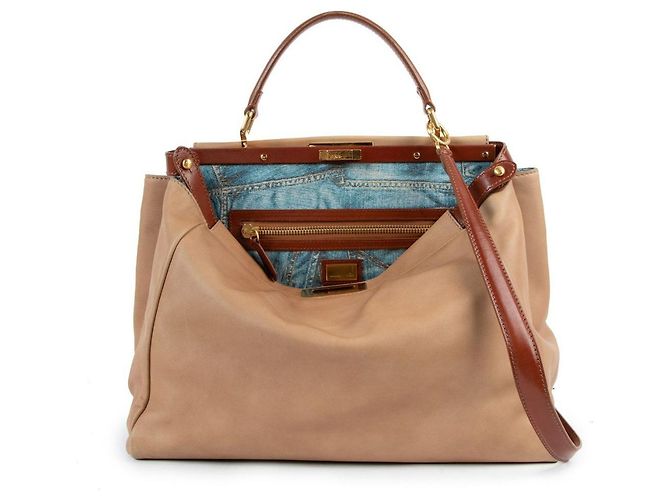 FENDI GROSSER LEDER-PEEKABOO Beige - Ansicht 3