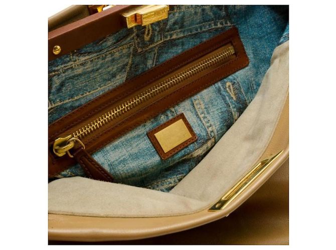 FENDI GROSSER LEDER-PEEKABOO Beige - Ansicht 5