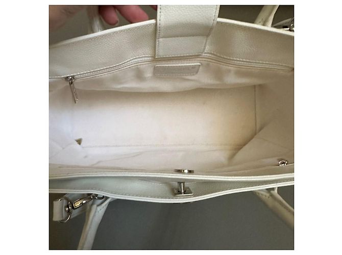 Borsa executive in pelle bianca Chanel Bianco - vista 10