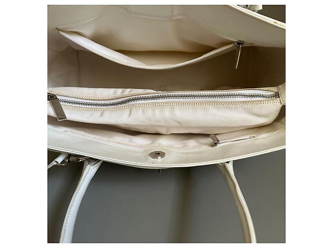 Borsa executive in pelle bianca Chanel Bianco - vista 6
