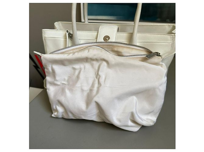 Borsa executive in pelle bianca Chanel Bianco - vista 7