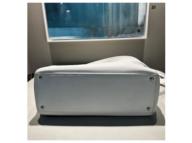 Borsa executive in pelle bianca Chanel Bianco - vista 9