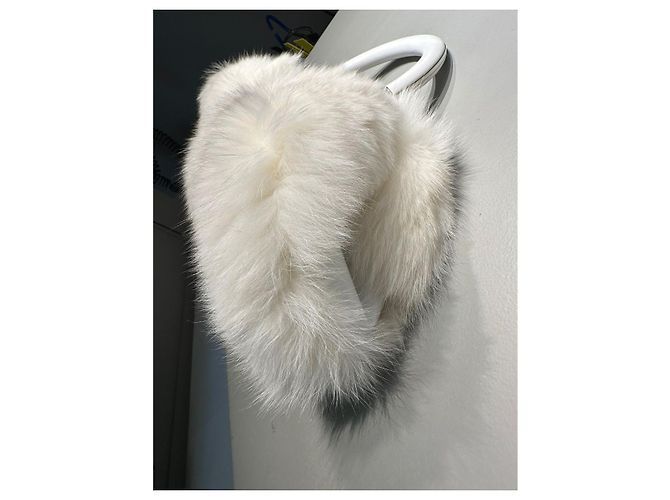 Bolsa DIOR de pele de raposa e couro NOVIDADE Branco - vista 15