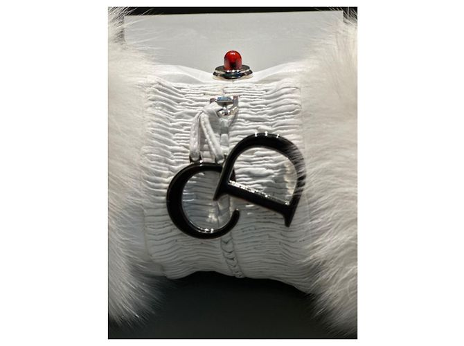 Bolsa DIOR de pele de raposa e couro NOVIDADE Branco - vista 17