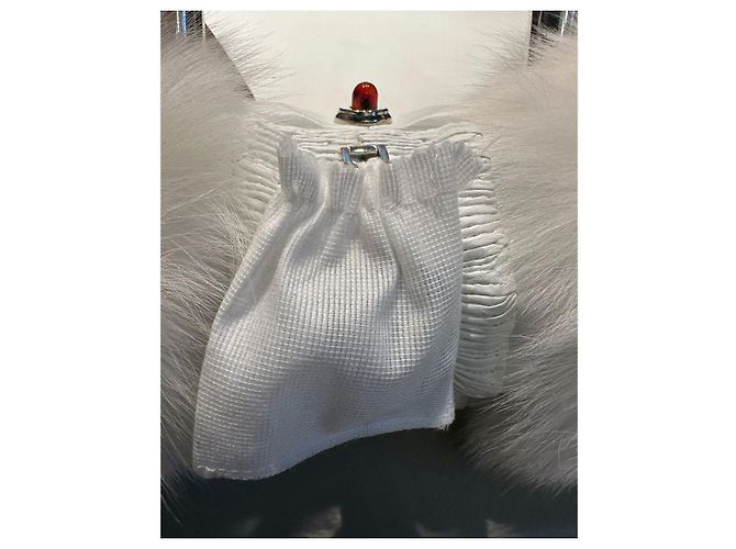 Bolsa DIOR de pele de raposa e couro NOVIDADE Branco - vista 4