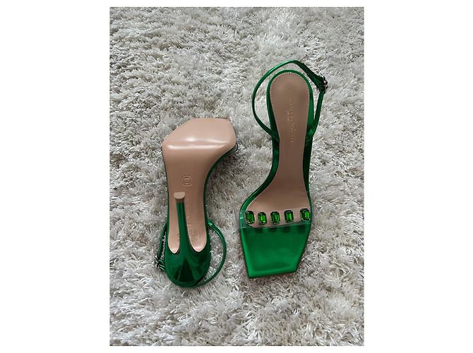 Sandali Gianvito Rossi Diamond Verde Vernice - vista 2