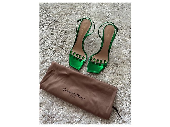 Sandali Gianvito Rossi Diamond Verde Vernice - vista 3