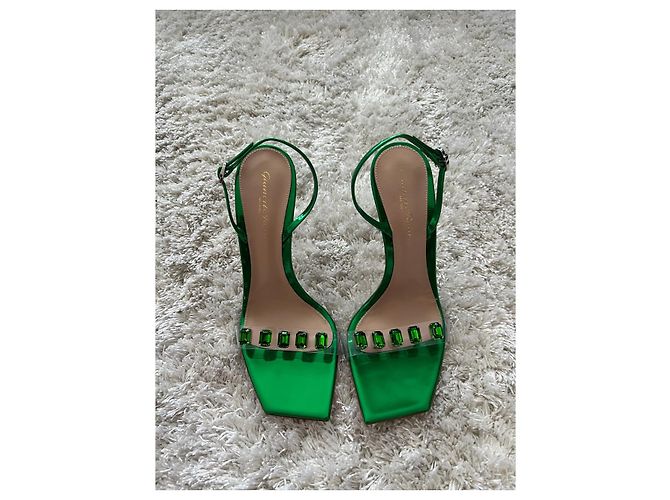 Sandali Gianvito Rossi Diamond Verde Vernice - vista 4