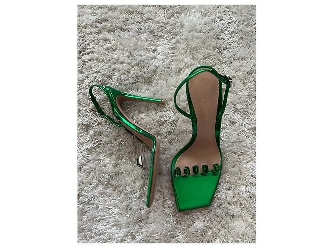 Sandali Gianvito Rossi Diamond Verde Vernice - vista 5