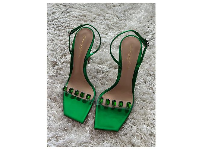 Sandali Gianvito Rossi Diamond Verde Vernice - vista 6