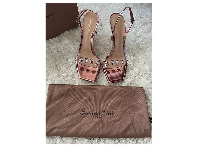 Sandali Gianvito Rossi Diamond Bronzo Pelle Vernice - vista 3