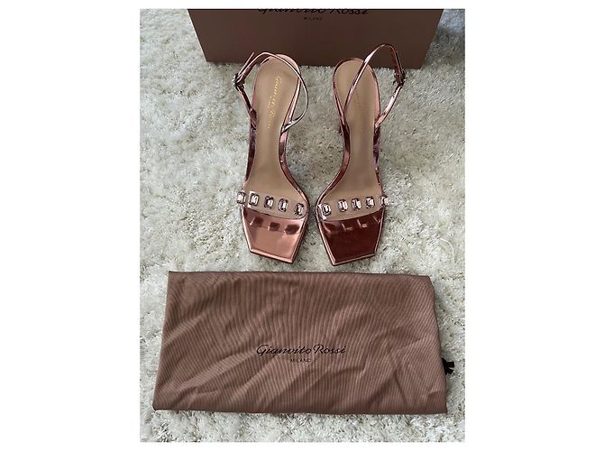 Sandali Gianvito Rossi Diamond Bronzo Pelle Vernice - vista 6