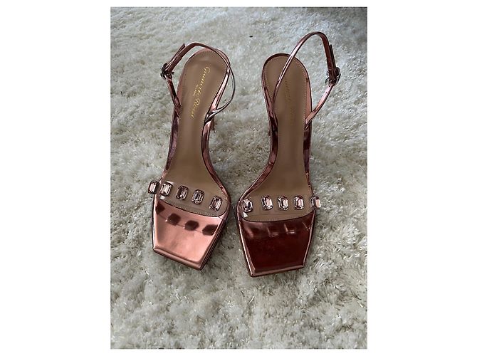 Sandali Gianvito Rossi Diamond Bronzo Pelle Vernice - vista 7