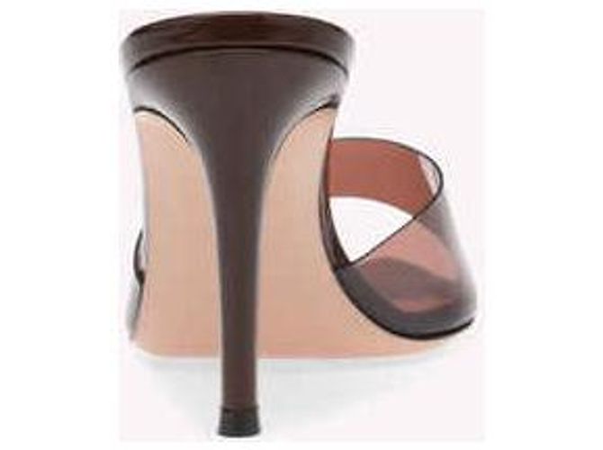Gianvito Rossi Elle Mule Marrone Scuro Vernice - vista 3