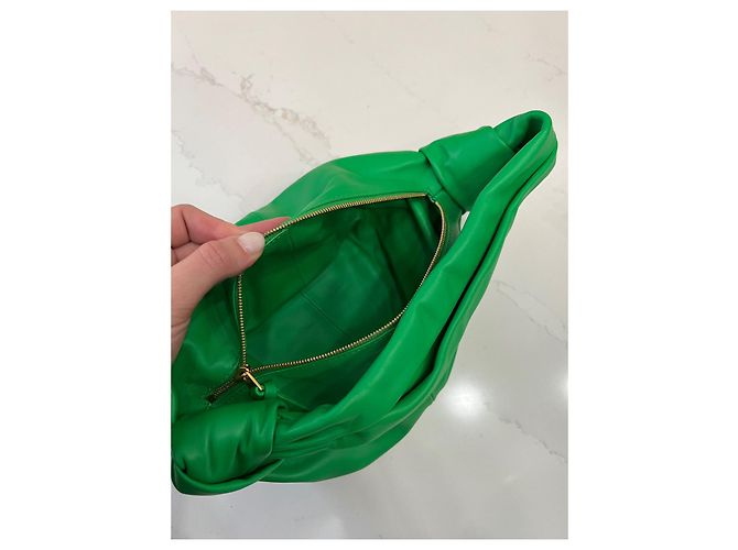 Borsa a mano Bottega Veneta Double Knot in pelle verde - vista 5