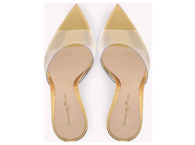 Gianvito Rossi Elle Mule Oro in Pelle Vernice D'oro - vista 4