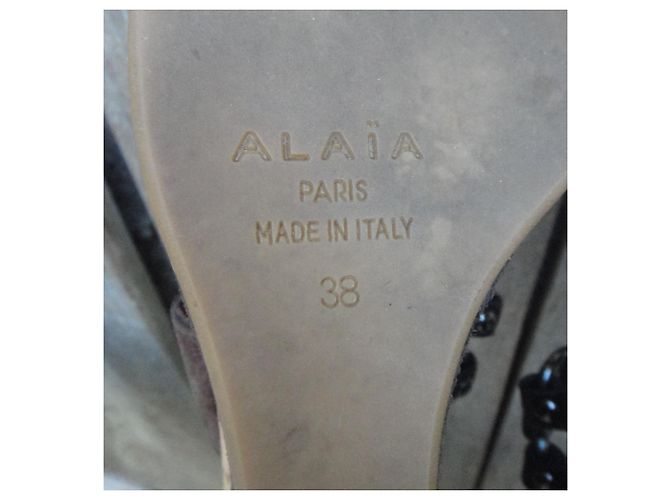 Sandalias Alaïa Marrón Oscuro Ante 38 - vista 7