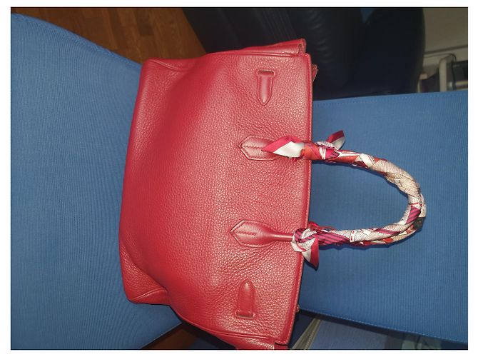Borsa a mano Hermès Birkin in agnello rosso scuro Bordò - vista 4
