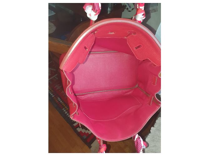 Borsa a mano Hermès Birkin in agnello rosso scuro Bordò - vista 7