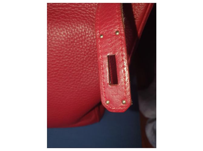 Borsa a mano Hermès Birkin in agnello rosso scuro Bordò - vista 8