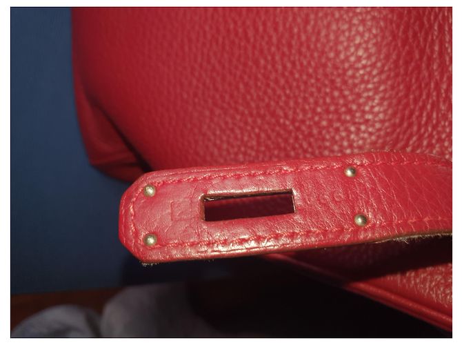 Borsa a mano Hermès Birkin in agnello rosso scuro Bordò - vista 9