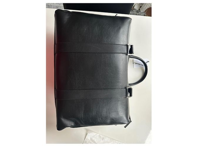 Christian Dior Porte-documents en cuir noir - vue 2