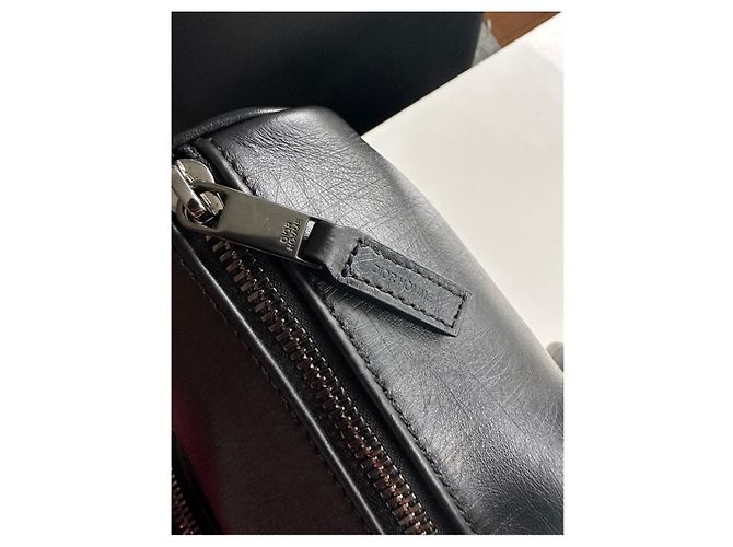 Christian Dior Porte-documents en cuir noir - vue 6
