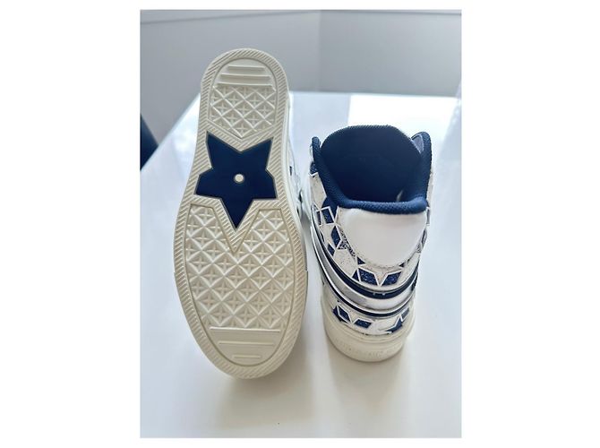 Christian Dior B23 Sneakers Alte Bianche e Blu Bianco - vista 2