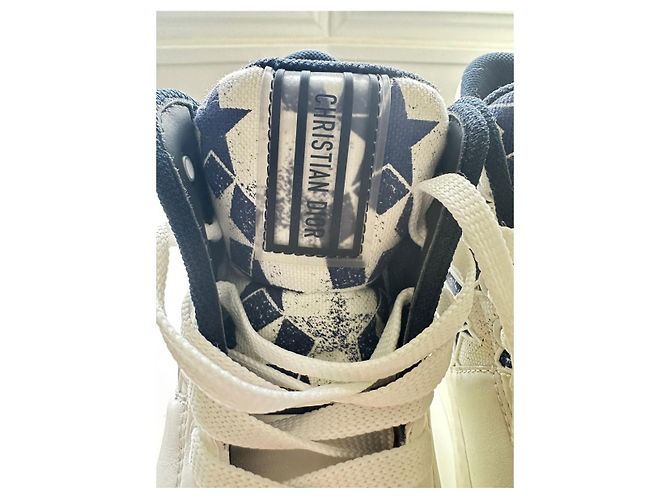 Christian Dior B23 Sneakers Alte Bianche e Blu Bianco - vista 4